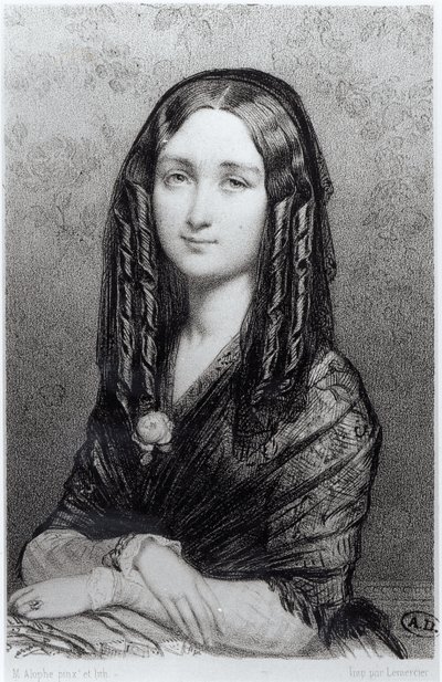 Portrait of Louise Colet, 1844 by Marie Alexandre Alophe